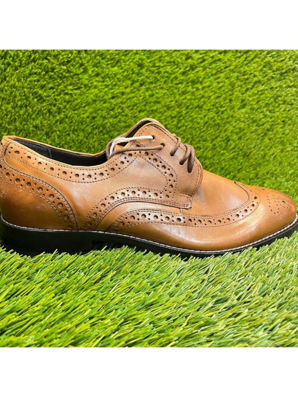 Nunn Bush Nelson Comfort Gel Mens Size 9 Brown Classic Wingtip Oxford Shoes